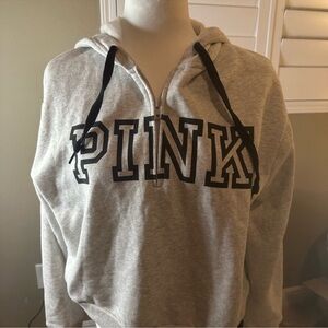 EUC PINK Victoria's Secret Gray Hoodie size S